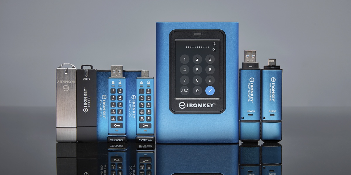 Una imagen del conjunto de unidades Kingston IronKey